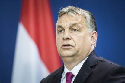 El primer ministro ultraconservador de Hungría, Viktor Orbán, en Berlín. 