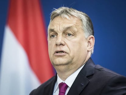 El primer ministro ultraconservador de Hungría, Viktor Orbán, en Berlín. 