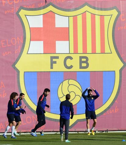 El Barcelona se entrena en San Joan Despí.