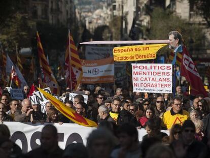 Protesta contra los recortes en Barcelona.