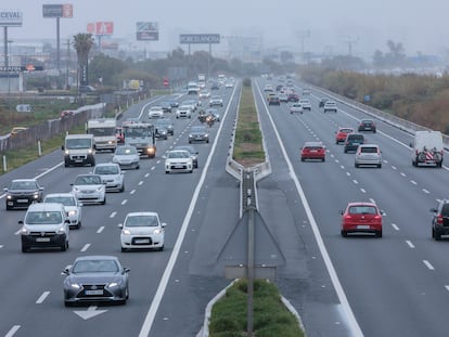 Vista de la A7 en la salida de Valencia, este miércoles.