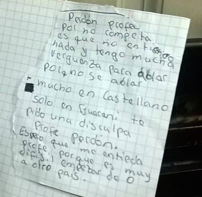 La carta que escribi&oacute; el joven nacido en Paraguay.