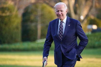 El presidente de los Estados Unidos, Joe Biden, a su regreso a la Casa Blanca el 9 de marzo después de hablar sobre su propuesta de presupuesto federal en Filadelfia.