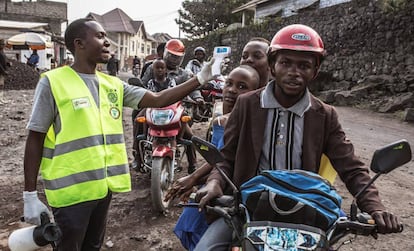 Control sanitario en la ciudad de Goma, la pasada semana.