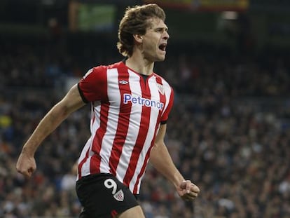 Llorente celebra un gol de la temporada pasada.