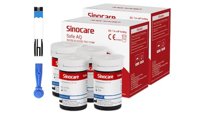 lote de tiras reactivas para usar con el glucómetro de la marca Sinocare