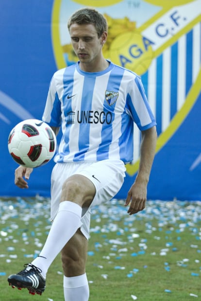 Monreal, el día de su presentación con el Málaga.