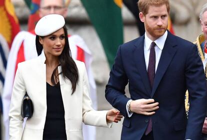 Enrique de Ingkaterra y Meghan Markle, en un acto de la Commonwealth.