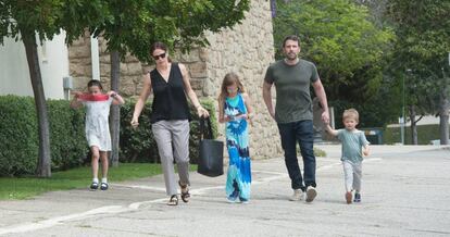 Jennifer Garner, Ben Affleck y sus tres hijos, la semana pasada en Los Ángeles.