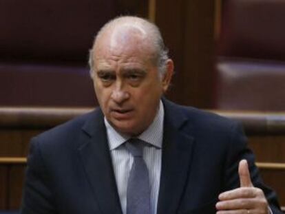 El ministro del Interior, Jorge Fernández Díaz, en una sesión del Congreso.