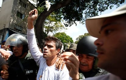 Leopoldo López, el día de su detención.