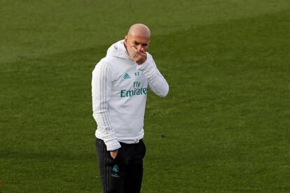 Zidane, en el entrenamiento de este sábado.
