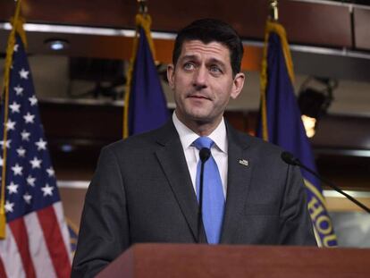 El presidente de la Cámara de Representantes, Paul Ryan, este miércoles en Washington.
 