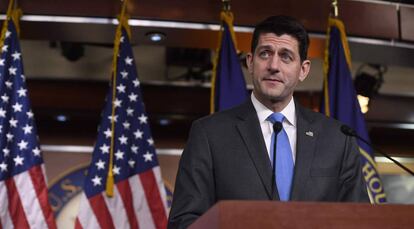 El presidente de la Cámara de Representantes, Paul Ryan, este miércoles en Washington.
 