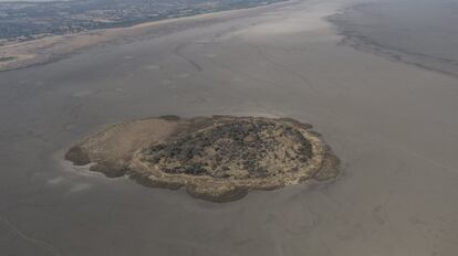 A ilha da lagoa hoje é uma área que pode ser acessada caminhando.