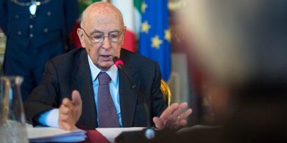 El presidente italiano, Giorgio Napolitano, esta ma&ntilde;ana en Roma. 