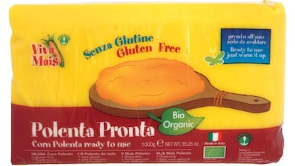 La polenta sin gluten de la marca Pronta ya está elaborada, y solo necesita calentarse. Incluye un pack de seis.
