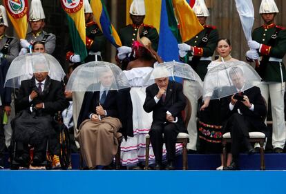 El presidente de Ecuador, Lenín Moreno; Mauricio Macri, mandatario de Argentina; Sebastián Piñera, presidente de Chile y Enrique Peña Nieto, gobernante de México.