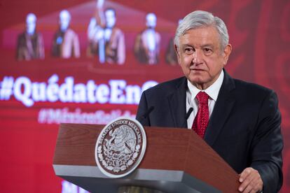 El presidente Andrés Manuel López Obrador durante una rueda de prensa.