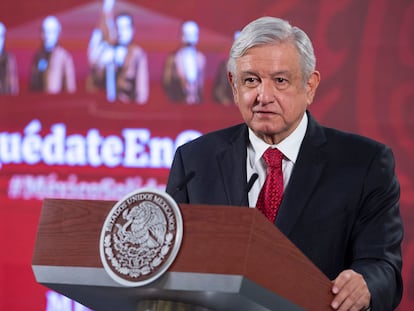 El presidente Andrés Manuel López Obrador durante una rueda de prensa.