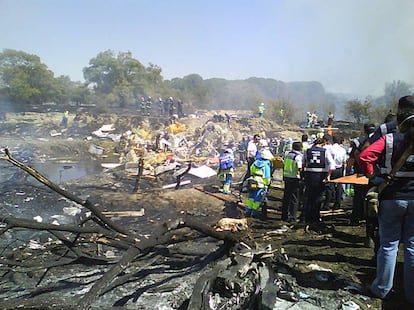 Accidente del avión de Spanair en el aeropuerto de Barajas en agosto de 2008.