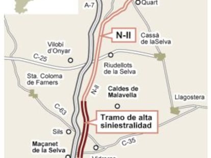 La Selva denuncia a Fomento ante la fiscalía por los “homicidios” de la N-II