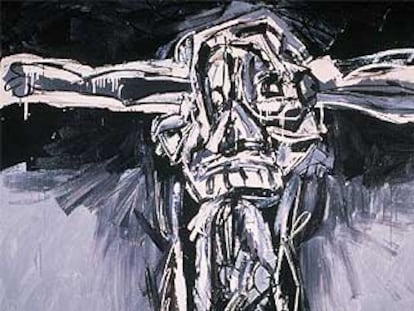 La obra <i>Crucifixión 1963, </i><b>de Antonio Saura, que se puede contemplar en la exposición abierta ayer en el Guggenheim</b>.
