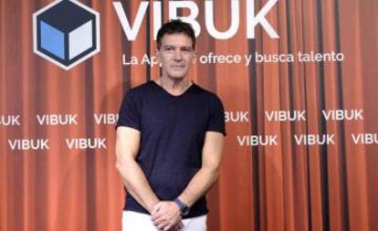 Antonio Banderas, en una imagen de archivo, durante la presentación de la red profesional Vibuk.