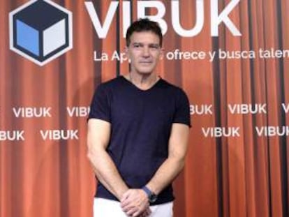 Antonio Banderas, en una imagen de archivo, durante la presentación de la red profesional Vibuk.