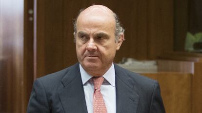 Luis de Guindos, el 12 de julio de 2016 en Bruselas, cuando era todavía ministro de Economía del Gobierno.