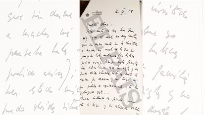 Carta de Juan Carlos I a Álvaro de Orleans en el que agradece la invitación a viajes en avión.