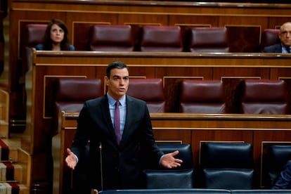 Pedro Sánchez este miércoles en el Congreso.