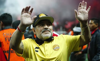 Maradona, tras un juego de Dorados.