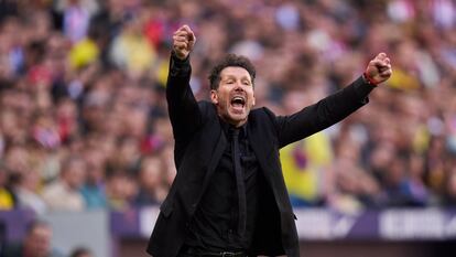 Simeone, durante el Atlético-Las Palmas (5-0) disputado el pasado domingo en el Metropolitano.