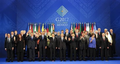 Participantes en la cumbre G-20 celebrada en Los Cabos, en M&eacute;xico.