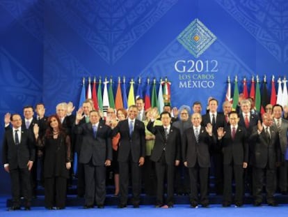 Participantes en la cumbre G-20 celebrada en Los Cabos, en M&eacute;xico.