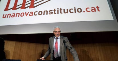 Santiago Vidal durante la presentación de su propuesta para una catalana en febrero 2015.