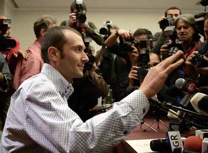 Ivan Basso, ayer durante su conferencia de prensa.