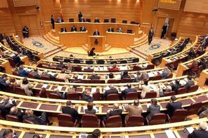 Vista general del pleno del Senado celebrado hoy.