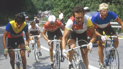 Luis Herrera durante el Tour de Francia de 1984