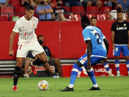 Lamela encara a Ciss en el pasado Sevilla-Rayo Vallecano.