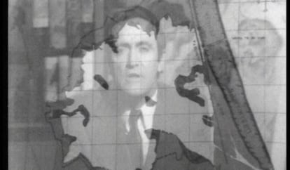 Fundido de Félix Rodríguez de la Fuente con el mapa de la Albufera en 1970.