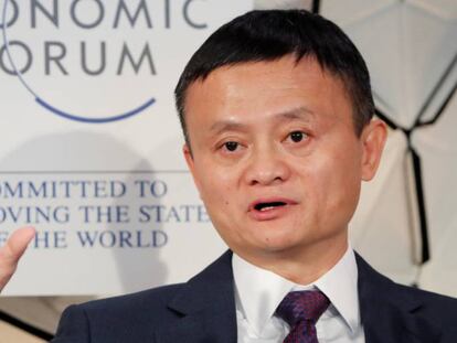 El fundador de Alibaba, Jack Ma, durante su intervención en Davos.