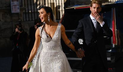 Sergio Ramos y Pilar Rubio, el 15 de junio tras contraer matrimonio en Sevilla.