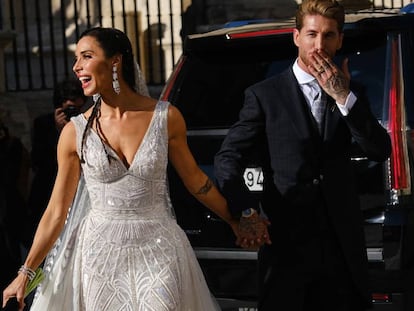 Sergio Ramos y Pilar Rubio, el 15 de junio tras contraer matrimonio en Sevilla.