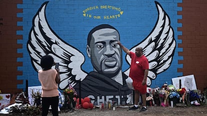 Grafiti en homenaje a George Floyd, en Third Ward, el barrio en el que vivió en Houston (Texas), el pasado miércoles.