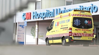 Vista exterior del Hospital Universitario de Torrejón (Madrid) en febrero de 2020, cuando ya atendían a pacientes que habían dado positivo en coronavirus.