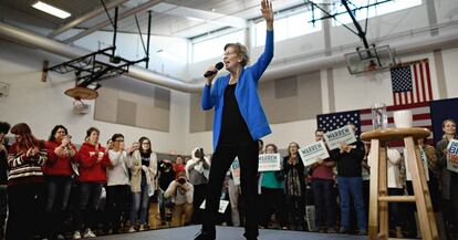 La candidata demócrata Elizabeth Warren.  