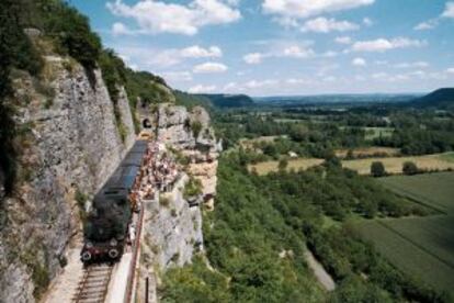 El tren turístico de Haut-Quercy.