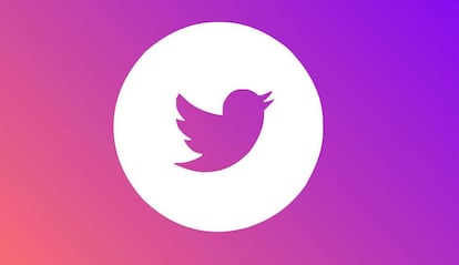 Logo de Twitter de color rosa